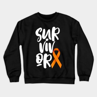 Leukemia Cancer Survivor Shirt Orange Ribbon Kidney Crewneck Sweatshirt